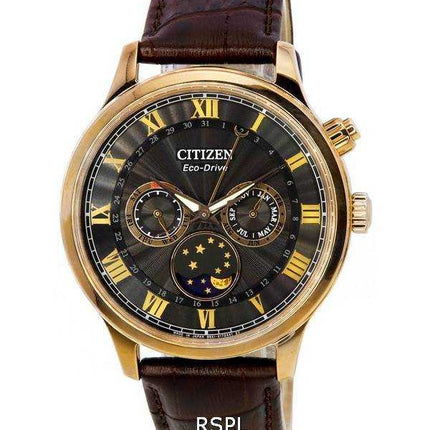 Orologio da uomo Citizen Eco-Drive Moon Phase multifunzione quadrante nero AP1059-19E