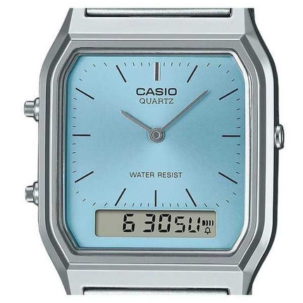 Orologio unisex Casio vintage analogico digitale quadrante blu turchese al quarzo AQ-230A-2A1