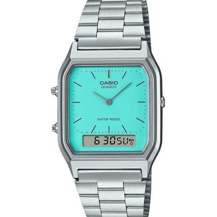 Orologio unisex Casio vintage analogico digitale quadrante blu al quarzo AQ-230A-2A2