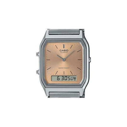 Casio Vintage Analog Digital Light Copper Dial Dual time Quarzo AQ-230A-4AMQY Orologio Unisex