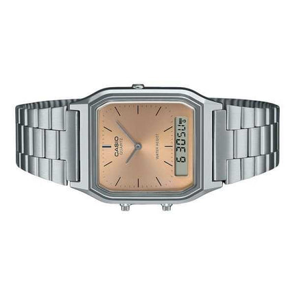 Casio Vintage Analog Digital Light Copper Dial Dual time Quarzo AQ-230A-4AMQY Orologio Unisex