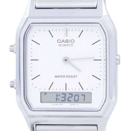 Casio vintage dual time allarme quarzo analogico digitale AQ-230A-7DMQ AQ230A-7DMQ orologio unisex