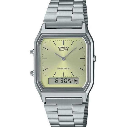 Casio Vintage Analog Digital Light Champagne Dial Quartz AQ-230A-9AMQY Orologio unisex
