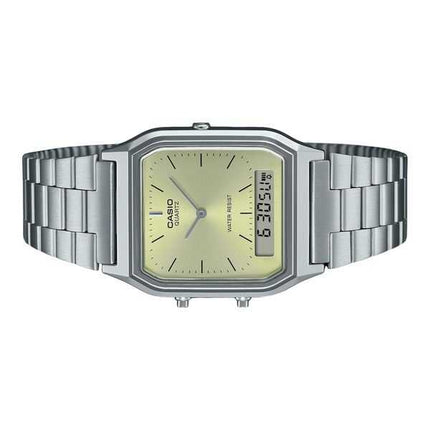Casio Vintage Analog Digital Light Champagne Dial Quartz AQ-230A-9AMQY Orologio unisex