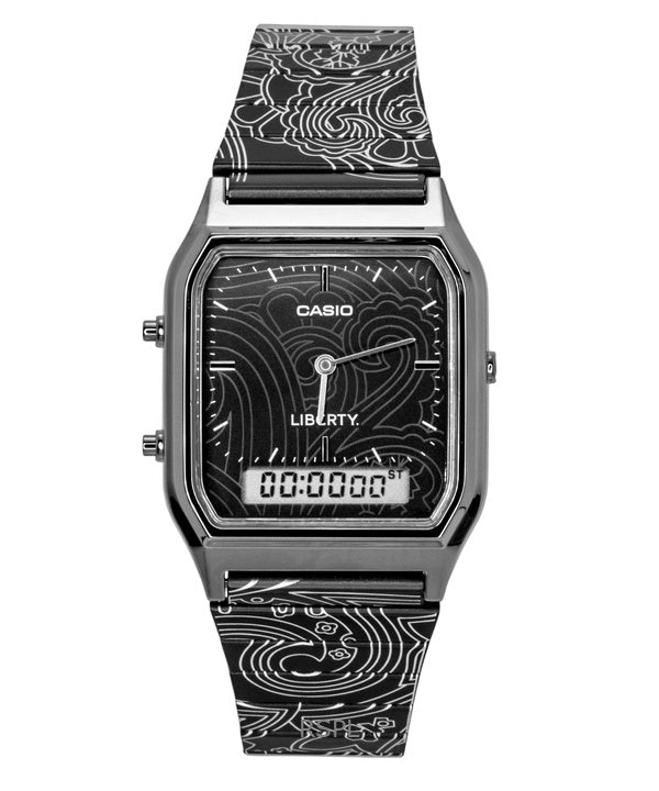 Orologio Casio Vintage Liberty analogico-digitale con quadrante nero al quarzo AQ-230EBLT-1A unisex