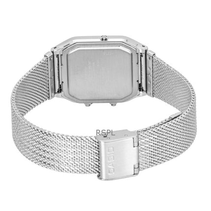 Orologio Casio Vintage Analogico Digitale in Acciaio Inox con Cinturino in Maglia Quadrante Blu al Quarzo AQ-230EM-2A Unisex