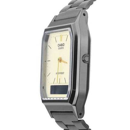 Orologio da uomo Casio vintage analogico digitale al quarzo placcato con ioni grigi AQ-230GG-9A