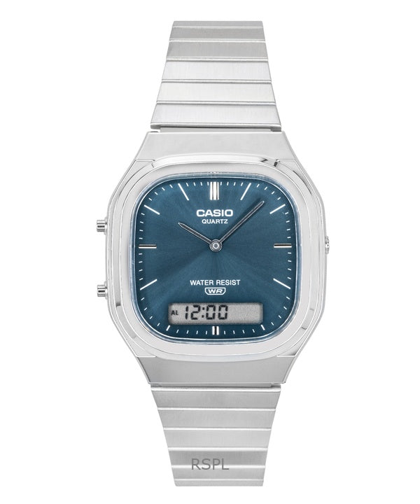 Orologio Casio Vintage Analogico Digitale in Acciaio Inox con Quadrante Blu Cielo al Quarzo AQ-240E-3A Unisex