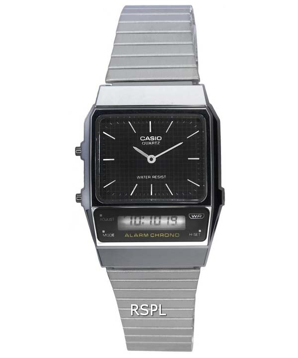 Orologio Casio vintage analogico digitale quadrante nero quarzo AQ-800E-1A AQ800E-1 unisex