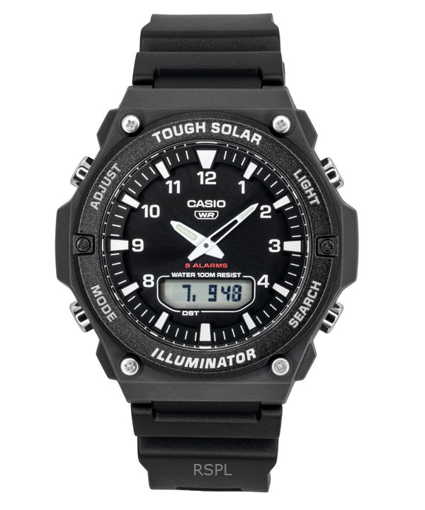 Orologio da uomo Casio G-Shock analogico digitale con cinturino in resina, quadrante nero, solare AQ-S820W-1AV 100M