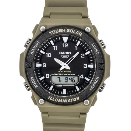 Orologio da uomo Casio Standard Analogico Digitale con cinturino in resina e quadrante nero, Solar AQ-S820W-5AV 100M