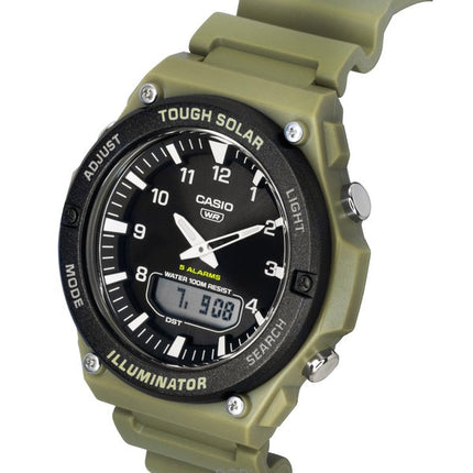 Orologio da uomo Casio Standard Analogico Digitale con cinturino in resina e quadrante nero, Solar AQ-S820W-5AV 100M