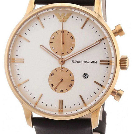 Orologio da uomo Emporio Armani Gianni cronografo al quarzo con cinturino in pelle AR0398