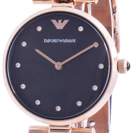 Orologio da donna Emporio Armani Gianni T-Bar con quadrante nero al quarzo AR11296