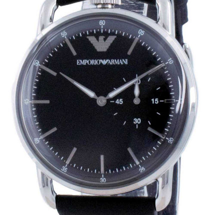 Orologio da uomo Emporio Armani quadrante nero in pelle al quarzo AR11336