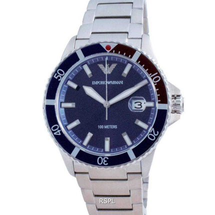 Orologio da uomo Emporio Armani quadrante blu in acciaio inossidabile al quarzo AR11339 100M