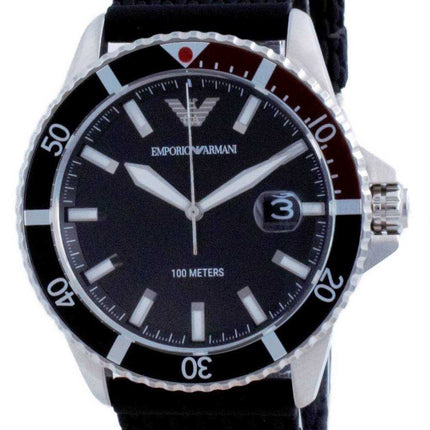 Orologio da uomo Emporio Armani quadrante nero in gomma al quarzo AR11341 100M