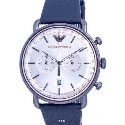 Orologio da uomo Emporio Armani Aviator cronografo quadrante argento al quarzo AR11384