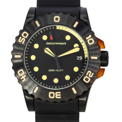 Orologio da uomo Emporio Armani Aqua cinturino in poliuretano nero quadrante nero al quarzo Diver's AR11539 200M