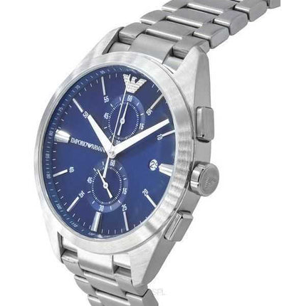 Orologio da uomo Emporio Armani Claudio Cronografo in acciaio inossidabile quadrante blu al quarzo AR11541