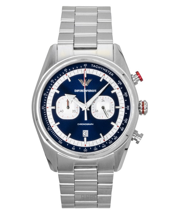 Orologio da uomo Emporio Armani Racer Chronograph in acciaio inossidabile con quadrante blu e quarzo AR11676