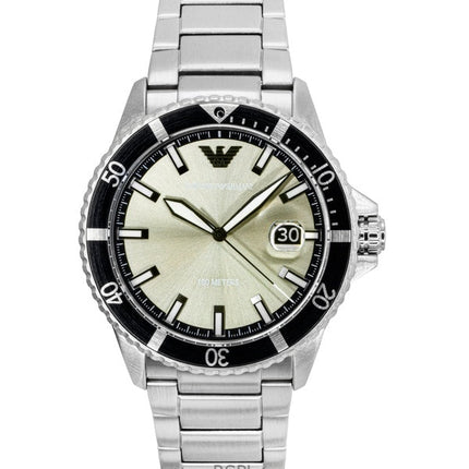 Orologio da uomo Emporio Armani World Explorer in acciaio inossidabile con quadrante grigio al quarzo AR11683 100M
