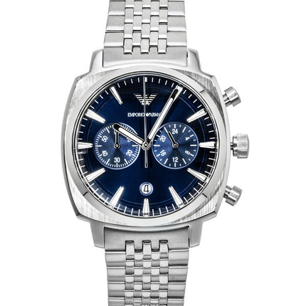 Orologio da uomo Emporio Armani Cronografo in acciaio inossidabile con quadrante blu al quarzo AR11688