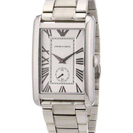 Emporio Armani Classic Rectangle Shape Silver Tone AR1607 - Orologio da uomo