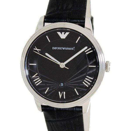 Orologio da uomo Emporio Armani Classic Black Dial Black Leather AR1611