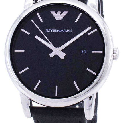 Orologio da uomo Emporio Armani Classic Black Dial in pelle nera AR1692