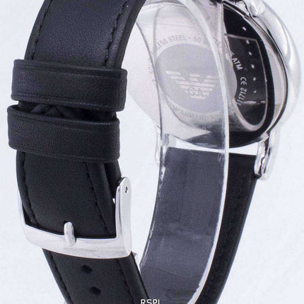 Orologio da uomo Emporio Armani Classic Black Dial in pelle nera AR1692