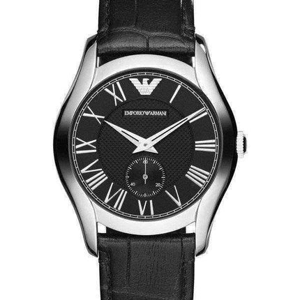 Orologio da uomo Emporio Armani Classic Black Dial in pelle nera AR1708