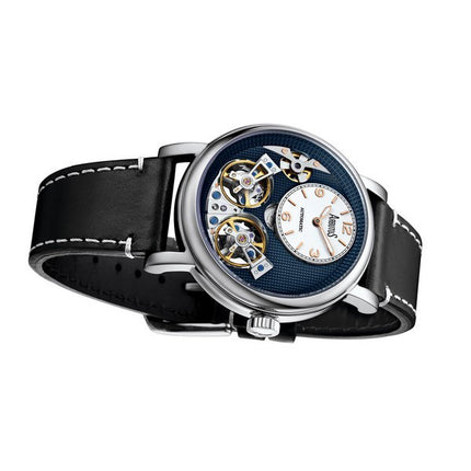 Orologio da uomo automatico Arbutus Wall Street con cinturino in pelle e quadrante blu Open Heart AR1804SUB