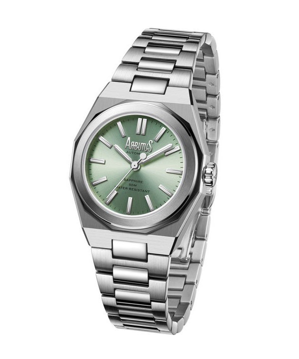 Orologio da donna automatico Arbutus SoHo in acciaio inossidabile con quadrante verde AR2401SGS