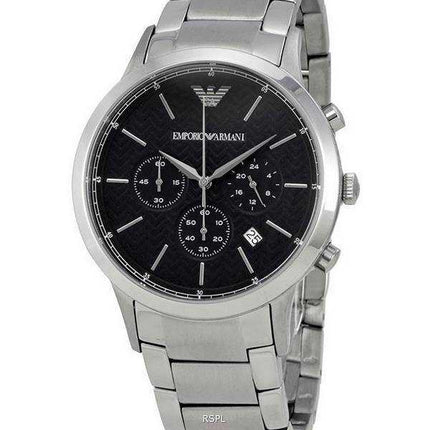 Orologio da uomo Emporio Armani Super Slim quadrante nero in acciaio inossidabile al quarzo AR2022