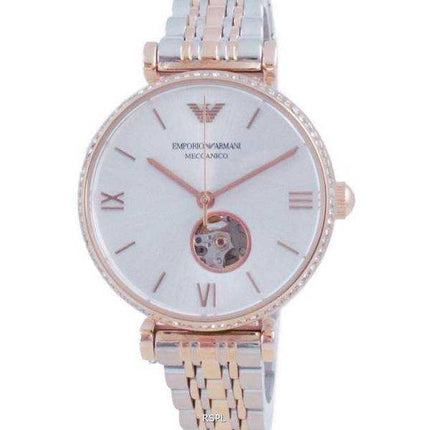 Emporio Armani Gianni T-Bar Open Heart Diamond Accenti Orologio automatico unisex AR60019