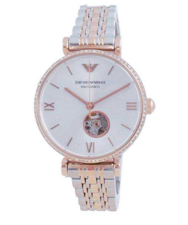 Emporio Armani Gianni T-Bar Open Heart Diamond Accenti Orologio automatico unisex AR60019