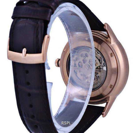 Emporio Armani Skeleton Leather Silver Dial Automatic AR60039 Orologio da uomo