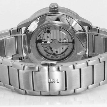 Orologio da uomo automatico Emporio Armani in acciaio inossidabile con quadrante blu a cuore aperto AR60052