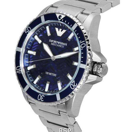 Orologio da uomo Emporio Armani Meccanico in acciaio inossidabile con quadrante blu automatico AR60059 100M