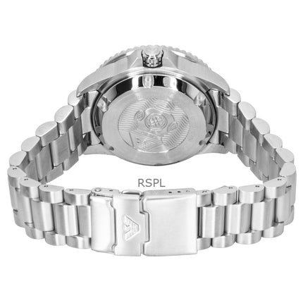 Orologio da uomo Emporio Armani Sea Explorer in acciaio inossidabile con quadrante blu, subacqueo automatico AR60090 200M