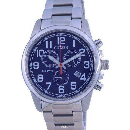 Orologio da uomo Citizen Chandler cronografo quadrante blu Eco-Drive AT0200-56L 100M