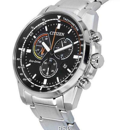 Orologio da uomo Citizen Core Eco-Drive cronografo quadrante nero AT1190-87E 100M