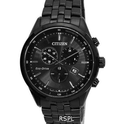 Citizen Eco-Drive Corso Cronografo classico quadrante nero AT2145-86E 100M Orologio da uomo