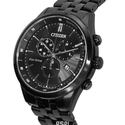 Citizen Eco-Drive Corso Cronografo classico quadrante nero AT2145-86E 100M Orologio da uomo