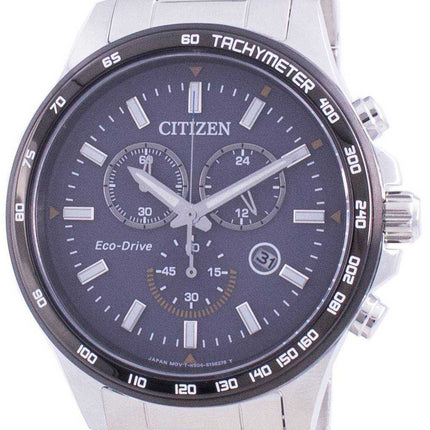 Orologio da uomo Citizen Quadrante grigio Tachymeter Eco-Drive AT2424-82H