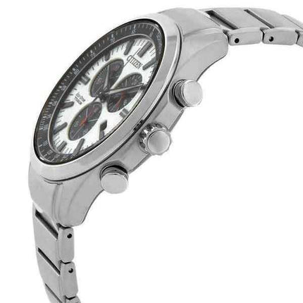Orologio da uomo Citizen Eco-Drive cronografo super titanio quadrante bianco AT2530-85A 100M