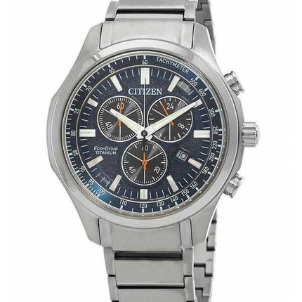 Orologio da uomo Citizen Eco-Drive Super Titanium Chronograph quadrante blu AT2530-85L 100M