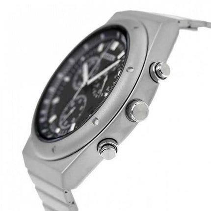 Orologio da uomo Citizen Eco-Drive con cronografo in acciaio inossidabile quadrante nero AT2540-57E