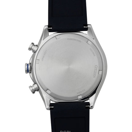 Orologio da uomo Citizen Eco-Drive Chronograph con cinturino in silicone e quadrante blu, modello AT2569-04L, impermeabile fino a 100 metri.